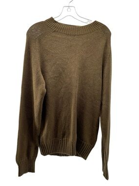 Margaret Howell Olive Cashmere Cotton Crew Neck Jumper